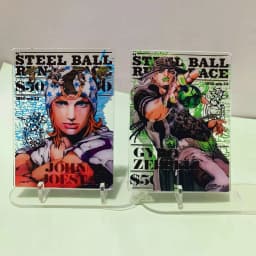 JoJo Adventure Steel Ball Run Gyro Zeppeli Johnny Joestar Acrylic Transparent Card Cosplay Decor Props Fans Collection Gift