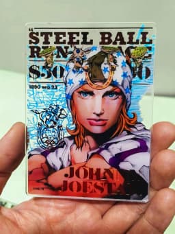JoJo Adventure Steel Ball Run Gyro Zeppeli Johnny Joestar Acrylic Transparent Card Cosplay Decor Props Fans Collection Gift