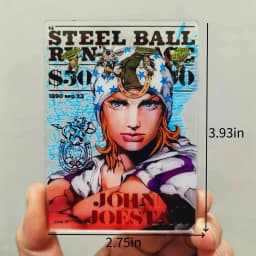 JoJo Adventure Steel Ball Run Gyro Zeppeli Johnny Joestar Acrylic Transparent Card Cosplay Decor Props Fans Collection Gift