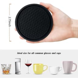 4 PCS Car Silicone Cup Holder, Universal Round Car Interior Storage Compartment Anti-Slip Mat, Center Console Cup Holder Mat
