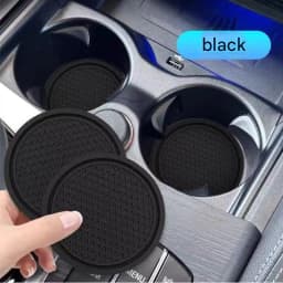 4 PCS Car Silicone Cup Holder, Universal Round Car Interior Storage Compartment Anti-Slip Mat, Center Console Cup Holder Mat