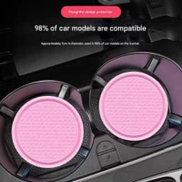 4 PCS Car Silicone Cup Holder, Universal Round Car Interior Storage Compartment Anti-Slip Mat, Center Console Cup Holder Mat