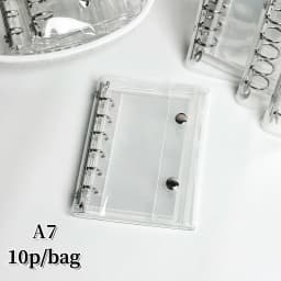 M5/A8/A7/A6 Transparent Binder, Sticker Book, Sticker Storage Book, Double-Clasp Soft Leather Notebook, Pp Transparent Refillable Pages, Large Capacity Portable Binder, Suitable for Photo Albums, Scrapbooks, Sticker Bo