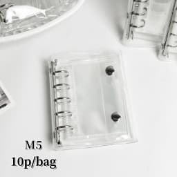 M5/A8/A7/A6 Transparent Binder, Sticker Book, Sticker Storage Book, Double-Clasp Soft Leather Notebook, Pp Transparent Refillable Pages, Large Capacity Portable Binder, Suitable for Photo Albums, Scrapbooks, Sticker Bo
