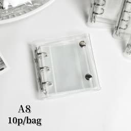 M5/A8/A7/A6 Transparent Binder, Sticker Book, Sticker Storage Book, Double-Clasp Soft Leather Notebook, Pp Transparent Refillable Pages, Large Capacity Portable Binder, Suitable for Photo Albums, Scrapbooks, Sticker Bo
