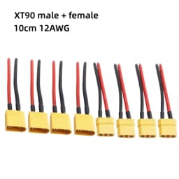 4pcs XT60 Battery Male Female Connector Plug - 10cm 14AWG Silicone Wire Cable for RC Airplane Lipo Battery ESC FPV Drone Expand