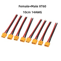 4pcs XT60 Battery Male Female Connector Plug - 10cm 14AWG Silicone Wire Cable for RC Airplane Lipo Battery ESC FPV Drone Expand