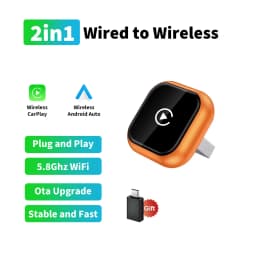 2026 FLIXIVI Wireless CarPlay Adapter 2-in-1 mini Wired to Wireless Dongle for Apple & Android Plug and Play Universal Car Acces