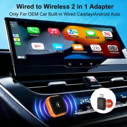 2026 FLIXIVI Wireless CarPlay Adapter 2-in-1 mini Wired to Wireless Dongle for Apple & Android Plug and Play Universal Car Acces