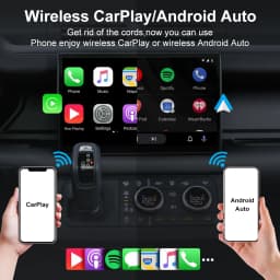 2026 FLIXIVI Wireless CarPlay Adapter 2-in-1 mini Wired to Wireless Dongle for Apple & Android Plug and Play Universal Car Acces