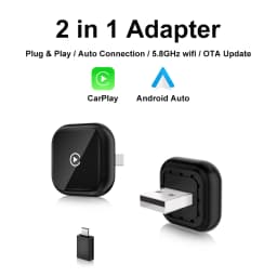 2026 FLIXIVI Wireless CarPlay Adapter 2-in-1 mini Wired to Wireless Dongle for Apple & Android Plug and Play Universal Car Acces