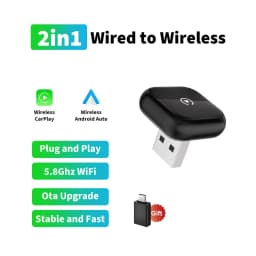 2026 FLIXIVI Wireless CarPlay Adapter 2-in-1 mini Wired to Wireless Dongle for Apple & Android Plug and Play Universal Car Acces