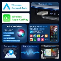 2026 FLIXIVI Wireless CarPlay Adapter 2-in-1 mini Wired to Wireless Dongle for Apple & Android Plug and Play Universal Car Acces