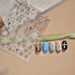 1pcs 5D Black White Lace Striped Nail Art Stickers Luxury Crystal Diamond Nail Stickers Pearl Autumn Winter Nails Decals DIY