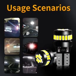 Canbus T10 W5W LED Small Bulbs with Ultra Powerful Bright 3014 24Chipsets 360Degree Lightings for Car Turn Signals