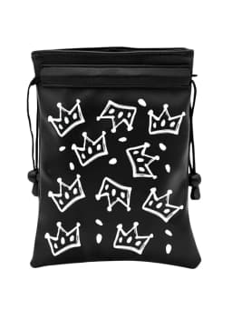 Crown Golf Valuable Item Bag, Funny Golf Valuables Pouch Golf Tee Pattern, PU Leather Golf Tee Pouch with Drawstring Closure
