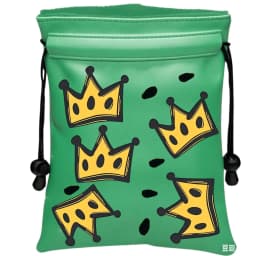 Crown Golf Valuable Item Bag, Funny Golf Valuables Pouch Golf Tee Pattern, PU Leather Golf Tee Pouch with Drawstring Closure