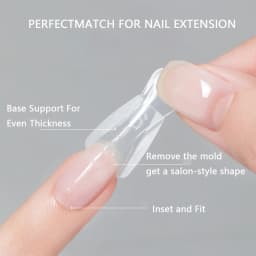 240Pcs New Sandwich Nail Dual Forms Reusable Mixed 15 Sizes Short Oval Square Top & Bottom Nail Mold Set For Builder Extension