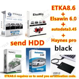 Haynes Pro and Autodata3.45 EU Auto Repair Software +Etka 8.6 with ELSAWIN 6.0 Group Vehicle Electronic Parts Catalog