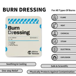 RHINO RESCUE 10x10cm Hydrogel Burn Dressing Cooling Gel Pad Soothing Wound Care IFAK Kit Emergency Outdoor Camping Safety Prep