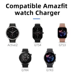 Charger for Amazfit Active 2/ Bip 6 Smart Watch Charging Cradle Dock Stand Cable Magnetic Cord USB Charge Replacement