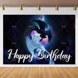 Cartoon-Toothless Backdrop Kids Birthday How to&Train Your Cute Dragon Theme Decor Banner Party Supplies Poster Background Gifts
