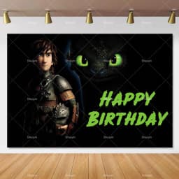 Cartoon-Toothless Backdrop Kids Birthday How to&Train Your Cute Dragon Theme Decor Banner Party Supplies Poster Background Gifts