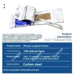 Surgical Scalpel Blades 100PCS/BOX Carbon Steel Medical Knife Handle Holder Dissection Cutting Phone Repair Carving Sterilized