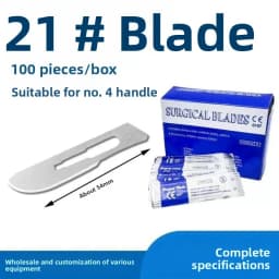 Surgical Scalpel Blades 100PCS/BOX Carbon Steel Medical Knife Handle Holder Dissection Cutting Phone Repair Carving Sterilized