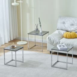 BonChoice Set Of 3 Nesting Coffee Tables For Living Room, High Gloss Nest Of 3 Nested Tables Sofa Side Table Coffee Table