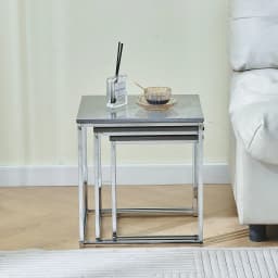 BonChoice Set Of 3 Nesting Coffee Tables For Living Room, High Gloss Nest Of 3 Nested Tables Sofa Side Table Coffee Table
