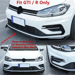 For VW Golf MK7 MK7.5 R GTD GTI TSI TDI Front Splitter Spoiler Lip Kit 2013-2020