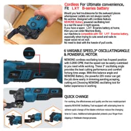 Newone 18V Cordless Brushless Quick Release Oscillating Tool Multi-Tool, Anti-Vibration, for Makita 18V Refurbished Trimmers