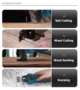 Newone 18V Cordless Brushless Quick Release Oscillating Tool Multi-Tool, Anti-Vibration, for Makita 18V Refurbished Trimmers