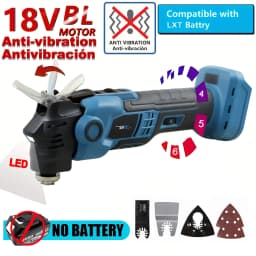Newone 18V Cordless Brushless Quick Release Oscillating Tool Multi-Tool, Anti-Vibration, for Makita 18V Refurbished Trimmers