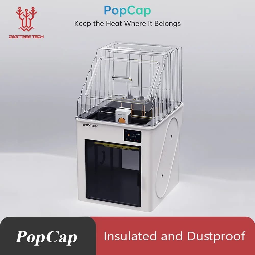 BIQU PopCap Clear Top Cover Compatible with Snapmaker U1, Insulated and Dustproof Transparent Enclosure with 4 Rolls of Filament