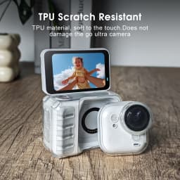 Camera Protective Case for Insta360 Go Ultra TPU Transparent Cover Anti-Scratch Drop-proof Case with Lens Protective Cap