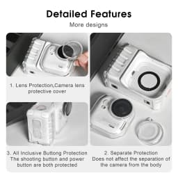 Camera Protective Case for Insta360 Go Ultra TPU Transparent Cover Anti-Scratch Drop-proof Case with Lens Protective Cap