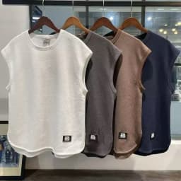 Summer Men Thin Vest Round Neck Waffle Sleeveless Solid Color Casual Waistcoat Fitness Sports Basketball Men Vest