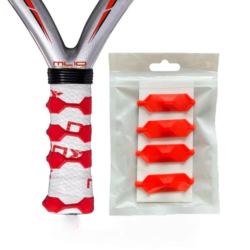 Tennis Racket Grip Enhancer Rings, 4 Colors, Boost Friction and Reduce Vibration, Silicone Material, 4-Pack, Padel Accessories G