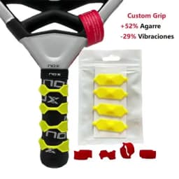 Tennis Racket Grip Enhancer Rings, 4 Colors, Boost Friction and Reduce Vibration, Silicone Material, 4-Pack, Padel Accessories G
