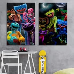 Anime Games Poppy Playtime Anime Posters Sticky Waterproof Paper Sticker Coffee House Bar Kawaii Room Decor