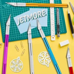 1 Pcs Stainless 1 Pcs Craft Knife with Knife Hobby Knife Exacto 1Steel Exacto Blade Kit, 1pcs Steel 15CM Ruler for Art