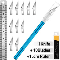 1 Pcs Stainless 1 Pcs Craft Knife with Knife Hobby Knife Exacto 1Steel Exacto Blade Kit, 1pcs Steel 15CM Ruler for Art