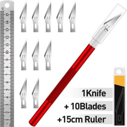 1 Pcs Stainless 1 Pcs Craft Knife with Knife Hobby Knife Exacto 1Steel Exacto Blade Kit, 1pcs Steel 15CM Ruler for Art