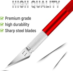 1 Pcs Stainless 1 Pcs Craft Knife with Knife Hobby Knife Exacto 1Steel Exacto Blade Kit, 1pcs Steel 15CM Ruler for Art