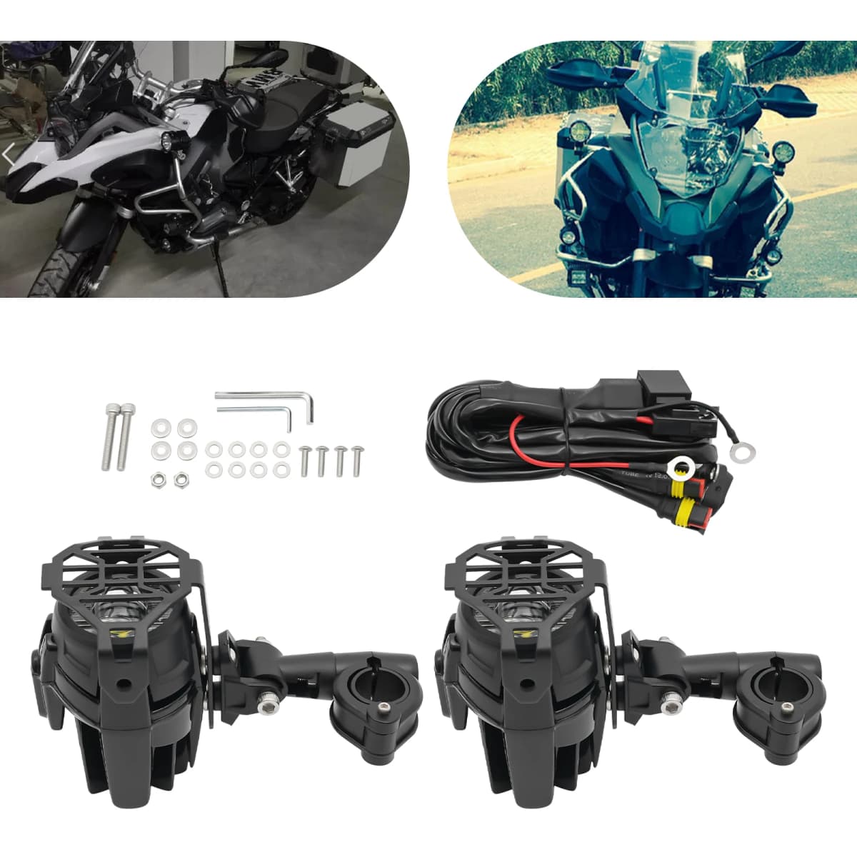 1 Pair Motorcycle Fog Light Additional Headlights, 2Pcs Universal LED Spotlights 6000K 40W for BMW R1200GS F800GS F700GS F650FS