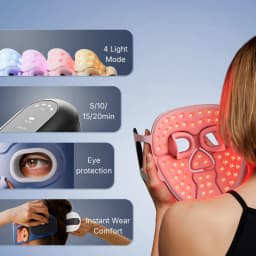 Hello Face 510K / CE Beauty LED Mask Infrared Red Light Wrinkle Reduction Blue Light Acne Treatment 3000mAh Skin Care Device