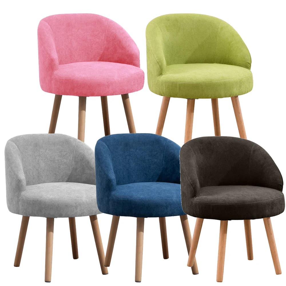 BonChoice Set of 2 Small Accent Tub Chairs Occasional Lounge Sofa for Living Room Bedroom, Upholstered Chair with Solid Wood Leg