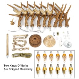 Retro Brown Antler Chandelier 6 Heads Deer Horn Ceiling Light Pendant Lamp 220V